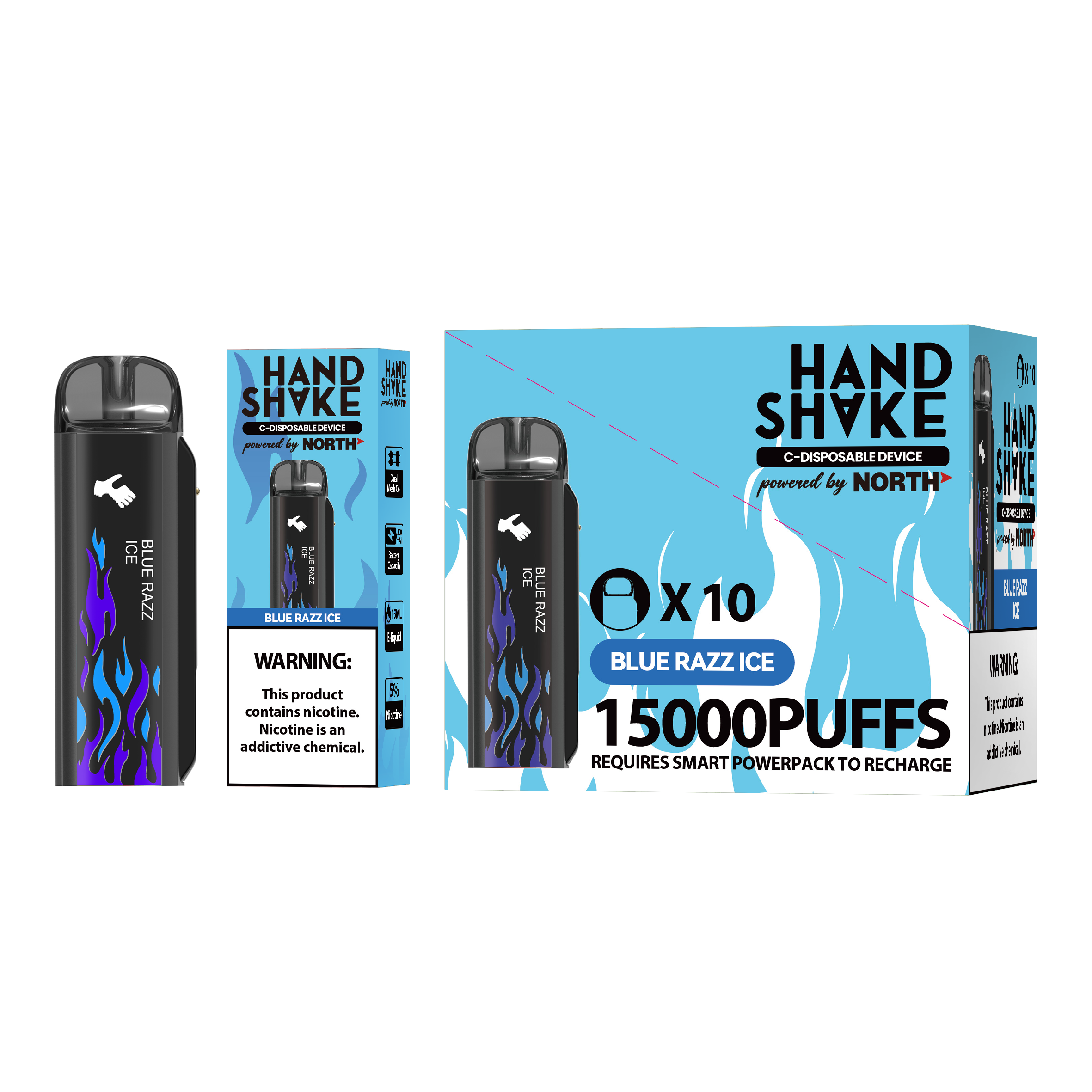 Hand Shake Powered By North 15ML 15K Puffs 5% Nicotine