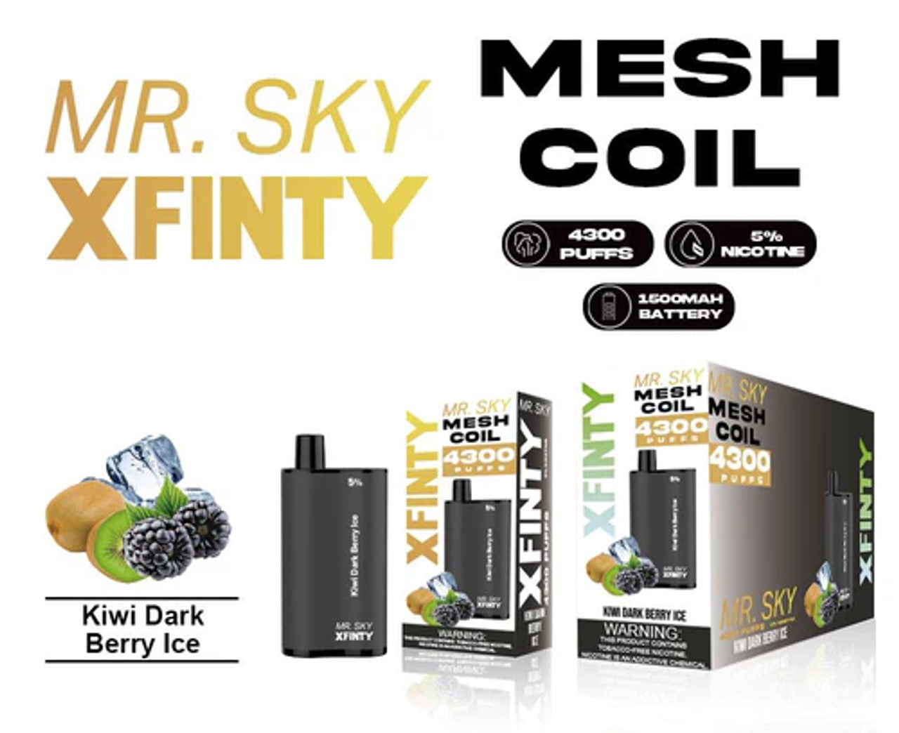 XFINITY Mr. Sky 4300 Puffs Disposable 5% Nicotine