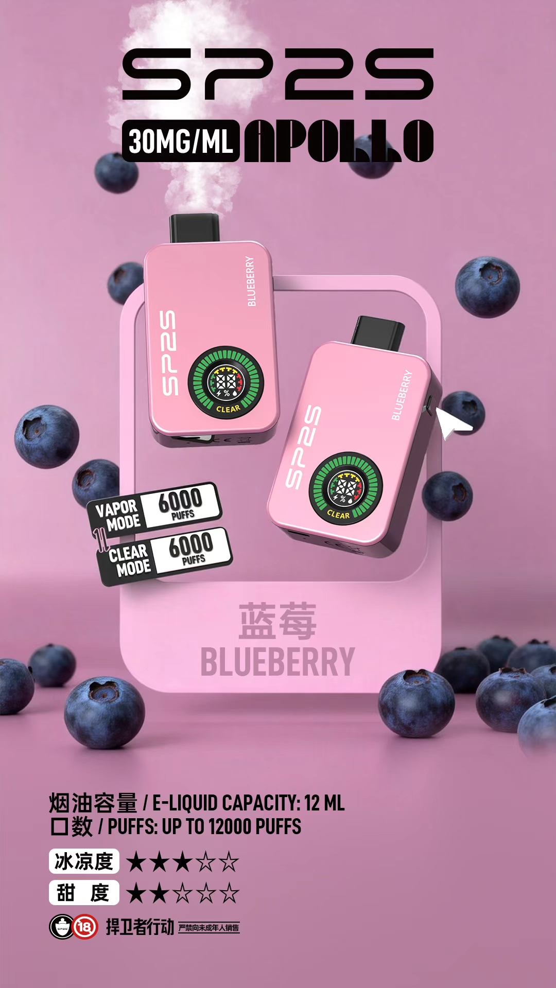 SP2S 12000口拋棄式電子煙｜可充電設計・高續航大容量款